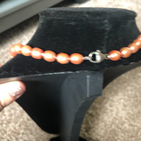 Coral Pearl Strand Necklace - Picture 4 of 6